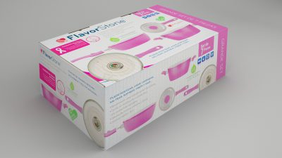 FlavorStone Rosa. Diseño de caja para producto.