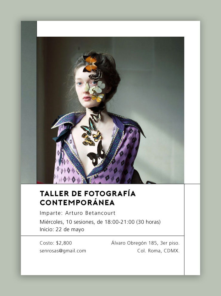 Publicidad para taller de Fotografía contemporánea