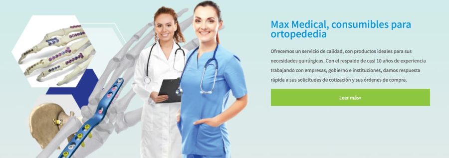 Max Medical. Diseño de sitio web 