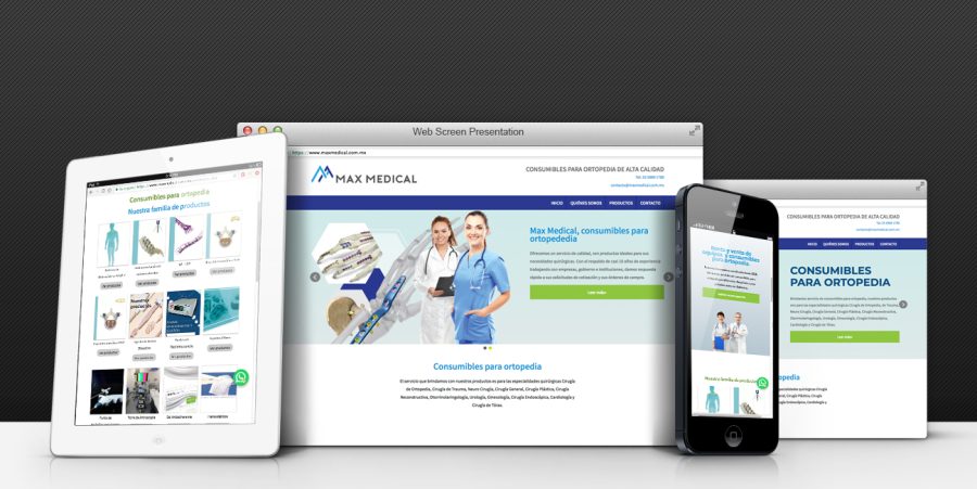 Max Medical. Diseño de sitio web 